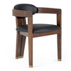 Modrest Belton Modern Black Vegan Leather & Brown Oak Dining Chair Model VGMY-2918-BLK
