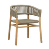 Bettina Natural Wood Finish and Taupe Rope Outdoor Dining Chair Model BJ024