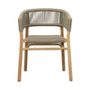 Bettina Natural Wood Finish and Taupe Rope Outdoor Dining Chair Model BJ024