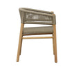 Bettina Natural Wood Finish and Taupe Rope Outdoor Dining Chair Model BJ024