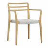 Detta Natural Wood Finish Frame and White Weave Outdoor Dining Chair Model BJ025