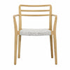 Detta Natural Wood Finish Frame and White Weave Outdoor Dining Chair Model BJ025