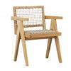 Ursula Natural Wood Finish Frame with Taupe Weave Outdoor Dining Chair Model BJ031