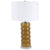 Joelle Yellow Glass Finish and White Linen Table LampModel BKG034