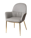 Modrest Blanton Modern Grey Leatherette & Gold Accent Chair Model VGOBTY148-GRY-CH