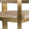 Modrest Boswell - Modern Brown Faux Leather + Gold Barstool