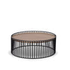 Modrest Bronson Modern Walnut & Black Round Coffee Table