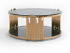 Modrest Bryce Modern Smoked Glass & Rosegold Round Coffee Table