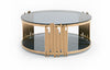 Modrest Bryce Modern Smoked Glass & Rosegold Round Coffee Table