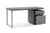 Modrest Carson Modern Grey Elm & Stainless Steel Office Desk Model VGVCBT-002-GRY
