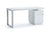 Modrest Carson Modern White & Stainless Steel Office Desk