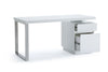 Modrest Carson Modern White & Stainless Steel Office Desk