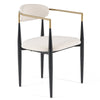 Modrest Buchtel Mid Century Modern Light Grey & Gold Arm & Black Dining Chair Model VGDWJ1312-GRY