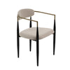 Modrest Buchtel Mid Century Modern Beige & Gold Arm & Black Dining Chair Model VGDW-J1312-BGE