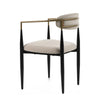 Modrest Buchtel Mid Century Modern Beige & Gold Arm & Black Dining Chair Model VGDW-J1312-BGE