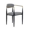 Modrest Buchtel Mid Century Modern Medium Grey & Gold Arm & Black Dining Chair Model VGDW-J1312-MEDGRY