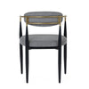 Modrest Buchtel Mid Century Modern Medium Grey & Gold Arm & Black Dining Chair Model VGDW-J1312-MEDGRY