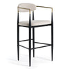 Modrest Buchtel - Mid-Century Modern Beige + Gold Arm + Black Bar Chair