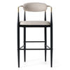 Modrest Buchtel - Mid-Century Modern Beige + Gold Arm + Black Bar Chair