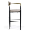 Modrest Buchtel - Mid-Century Modern Beige + Gold Arm + Black Bar Chair