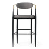 Modrest Buchtel - Mid-Century Modern Medium Grey + Gold Arm + Black Bar Chair