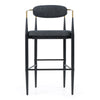 Modrest Buchtel - Mid-Century Modern Dark Grey + Gold Arm + Black Bar Chair