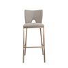 Modrest Burton - Glam Greige Fabric + Brass Bar Stool (Set of 2)
