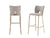 Modrest Burton - Glam Greige Fabric + Brass Bar Stool (Set of 2)