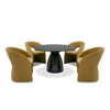 Modrest Calexico - Contemporary Black Wave Glass Round Dining Table
