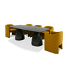 Modrest Calexico - Contemporary Black Wave Glass Rectangular Dining Table
