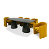 Modrest Calexico - Contemporary Black Wave Glass Rectangular Dining Table