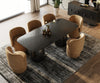 Modrest Calexico - Contemporary Black Wave Glass Rectangular Dining Table