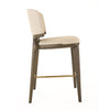 Modrest Calvary Mid Century Modern Beige Vegan Leather & Grey Ash Counter Chair Model VGCS-BS-23022-BGE