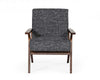 Modrest Candea Mid Century Walnut And Grey Accent Chair Model VGMAMI-997-CHR