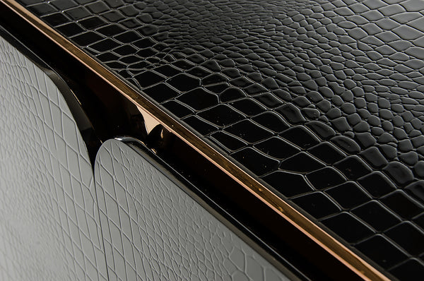 A&X Talin Modern Black Crocodile & Rosegold Buffet