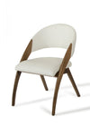 Modrest Lucas Mid-Century Cream & Walnut Dining Chair