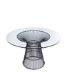 Modrest Chandler - Modern Round Glass & Black Stainless Steel Dining Table