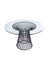 Modrest Chandler Modern Round Glass & Black Stainless Steel Dining Table Model VGZAT007-1-BLK-DT