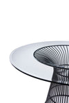 Modrest Chandler - Modern Round Glass & Black Stainless Steel Dining Table