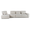 Divani Casa Chapel - Modern Light Grey Fabric Sectional Sofa + Ottoman