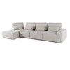 Divani Casa Chapel - Modern Light Grey Fabric Sectional Sofa + Ottoman