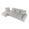 Divani Casa Chapel - Modern Light Grey Fabric Sectional Sofa + Ottoman