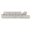 Divani Casa Chapel - Modern Light Grey Fabric Sectional Sofa + Ottoman