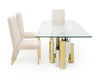 Modrest Chariot - Modern Glass and Silver Mix Gold Rectangular Dining Table