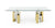 Modrest Chariot - Modern Glass and Silver Mix Gold Rectangular Dining Table
