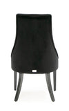 A&X Charlotte - Black Velour Dining Chair (Set of 2)