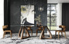 Modrest Christy Mid Century Modern Grey Glass & Walnut Oval Dining Table Model VGIP-DT64-280