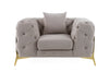 Divani Casa Clarice Transitional Light Beige Velvet Chair Model VGAH-SF1013-1-BGE