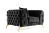 Divani Casa Clarice Transitional Black Velvet Chair Model VGAH-SF1013-1-BLK