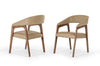 Modrest Clive Mid-Century Taupe & Walnut Dining Chair